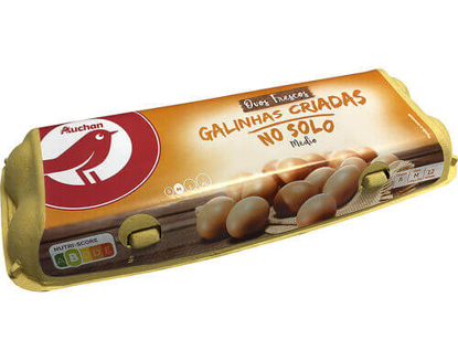 Mostrar detalhes para Ovos AUCHAN Galinhas Solo Classe M Uma Dúzia Imagem de Ovos AUCHAN Galinhas Solo Classe M Uma Dúzia