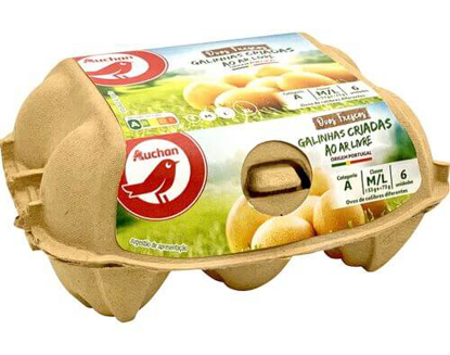 Mostrar detalhes para Ovos AUCHAN Galinhas Ar Livre Classe M- L Meia Dúzia Imagem de Ovos AUCHAN Galinhas Ar Livre Classe M- L Meia Dúzia