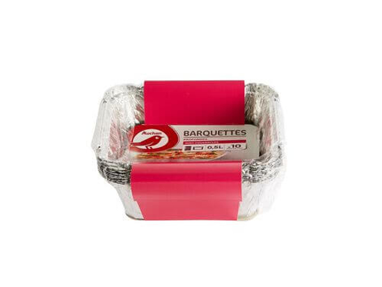 Imagem de Tabuleiros Com Tampa Descartável AUCHAN Aluminio 50cl Pack 10unidades