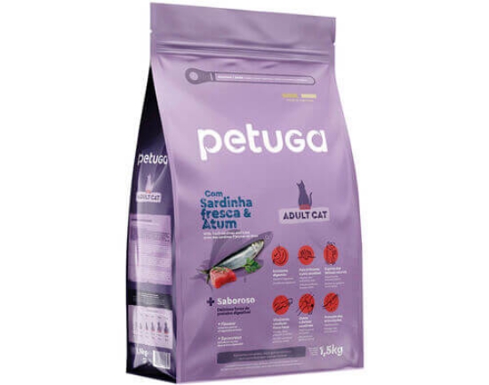 Imagem de Ração Gato Adulto PETUGA Sardinha e Atum 1 5kg