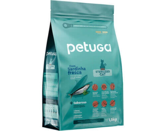 Imagem de Ração Gato Esterilizado PETUGA Sardinha Fresca 1 5kg