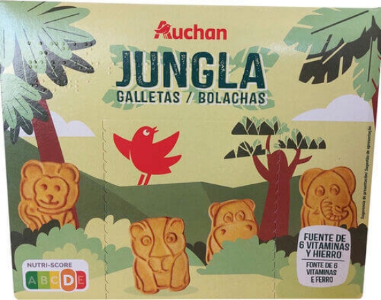 Imagem de Bolachas AUCHAN Jungla / Animais da Selva 375g