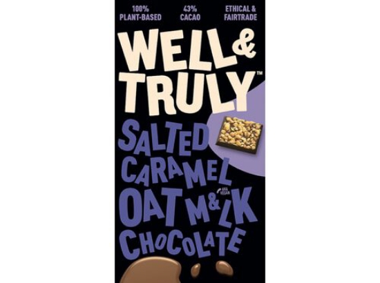 Imagem de Chocolate Vegan WELL&TRULY Leite Aveia/Car Salgado 90g