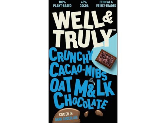Imagem de Chocolate Vegan WELL&TRULY Leite Aveia/Grãos Cacau 90g
