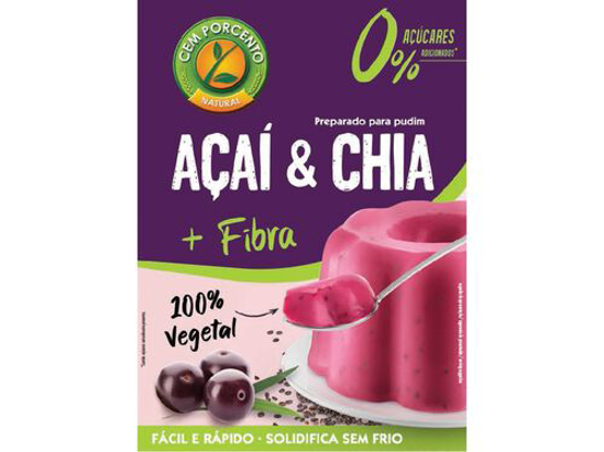 Imagem de Preparado Pudim CEM PORCENTO Açaí Chia Sem Açúcar 70g