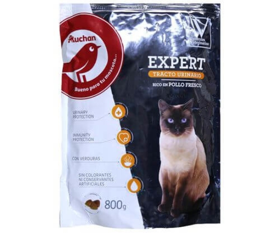 Imagem de Ração Para Gato AUCHAN Expert Trato Urinário Rico Em Frango Fresco 800g