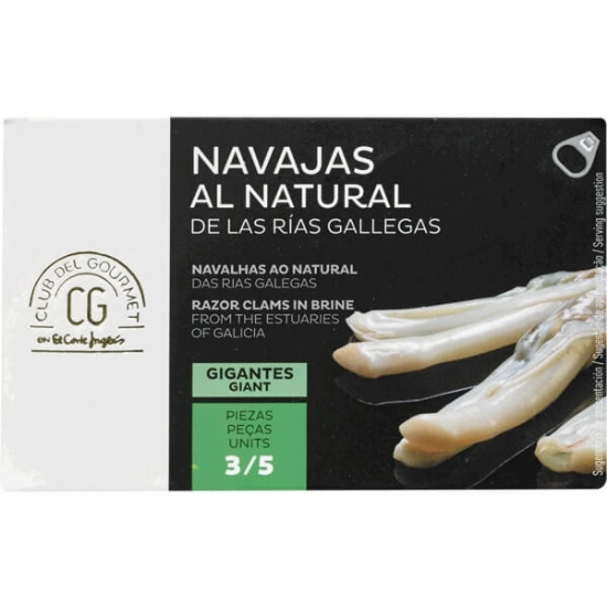 Imagem de Navalhas ao Natural 3/5 Peças CLUB DEL GOURMET lata 63g