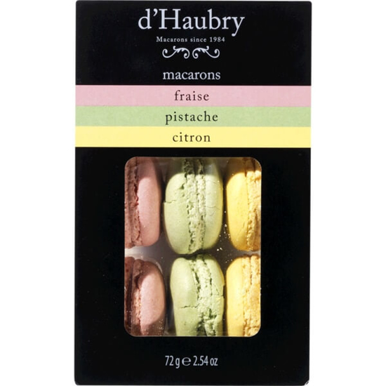 Imagem de Macarons de Morango, Pistacho e Limão D'HAUBRY emb.72g