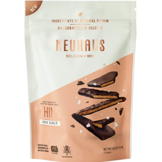 Imagem de Chocolate Preto Nougatine Thins com Sal Marinho NEUHAUS emb.114g