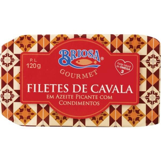 Imagem de Filetes de Cavala em Azeite Picante com Condimentos BRIOSA lata 120g