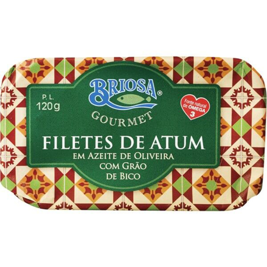 Imagem de Filetes de Atum em Azeite com Grão de Bico BRIOSA lata 120g