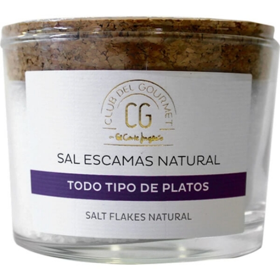 Imagem de Sal de Escamas Natural CLUB DEL GOURMET frasco 100g