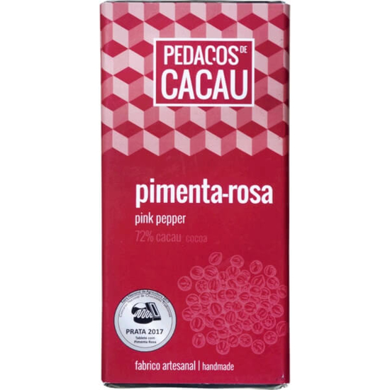 Imagem de Chocolate Preto com Pimenta Rosa PEDAÇOS DE CACAU emb.100g