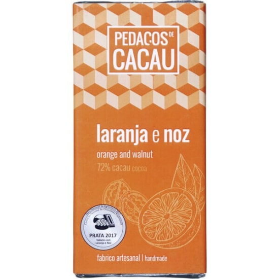 Imagem de Chocolate Preto com Laranja e Noz PEDAÇOS DE CACAU emb.100g