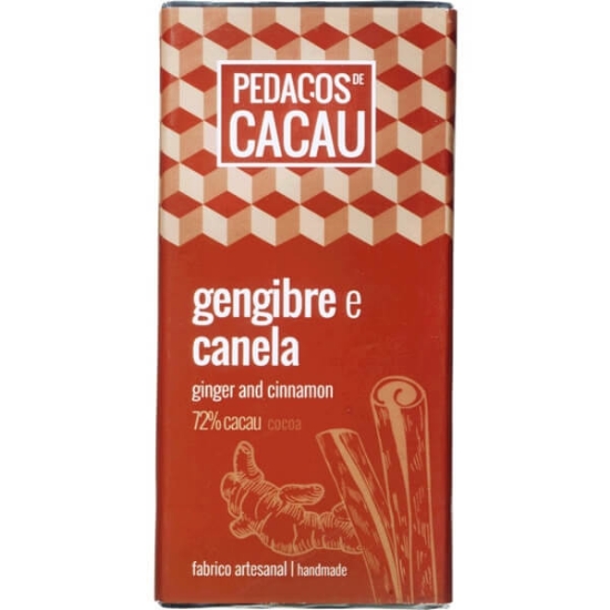 Imagem de Chocolate Preto com Gengibre e Canela PEDAÇOS DE CACAU emb.100g