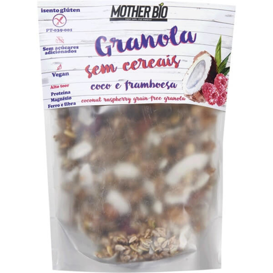 Imagem de  Granola Bio sem Cereais com Coco e Framboesa Vegan MOTHER BIO emb.350g