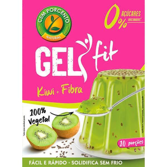 Imagem de  Gelyfit sem Açúcar de Kiwi com Fibras CEM PORCENTO emb.80g