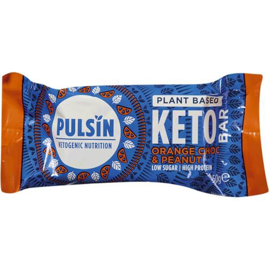 Imagem de  Barra Plant Baseo Keto Bar Chocolate de Laranja e Amendoim PULSIN emb.50g