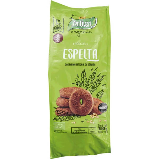 Imagem de  Mini Roscas de Espelta Ecológicas sem Glúten e sem Ovo Vegan SANTIVERI emb.150g