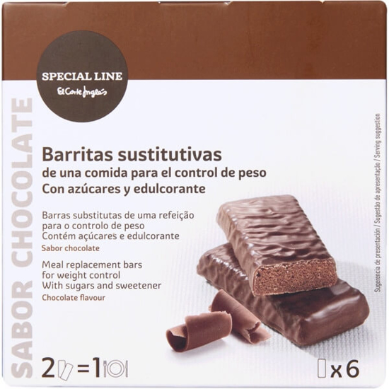 Imagem de  Barras Substitutivas de uma Refeição para o Controlo de Peso Chocolate SPECIAL LINE Pack 6 unidades emb.210g