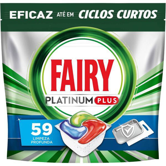 Imagem de Detergente Máquina Loiça Pastilhas Platinum Plus Limpeza Profunda FAIRY 59 doses