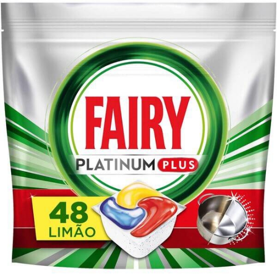 Imagem de Detergente Máquina Loiça Pastilhas Platinum Plus Limão FAIRY 48 doses