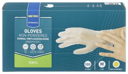 Mostrar detalhes para Luvas Vinil Sem Pó T M METRO PROFESSIONAL 100un Imagem de Luvas Vinil Sem Pó T M METRO PROFESSIONAL 100un
