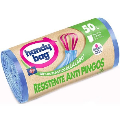 Handy Bag Bolsas de Basura 30L, Extra Resistentes, Elimina Olores