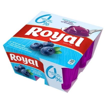 Mostrar detalhes para Gelatina Pronta Mirtilo sem Açúcar Royal emb.360 gr (4 un) Imagem de Gelatina Pronta Mirtilo sem Açúcar Royal emb.360 gr (4 un)