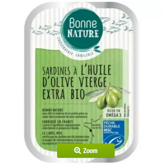 Imagem de Sardinhas em Azeite Virgem Extra BONNE NATURE 115g