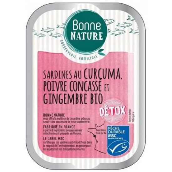 Imagem de Sardinhas em Azeite Curcuma Pimenta e Gengibre BONNE NATURE 115g