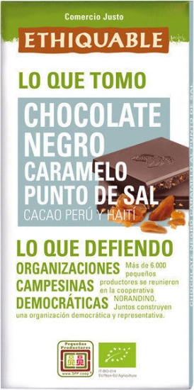 Imagem de Chocolate Preto com Caramelo Salgado ETHIQUABLE 100g
