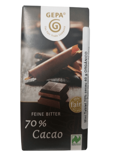 Imagem de Mini Chocolate Preto 70% Cacau GEPA 40g