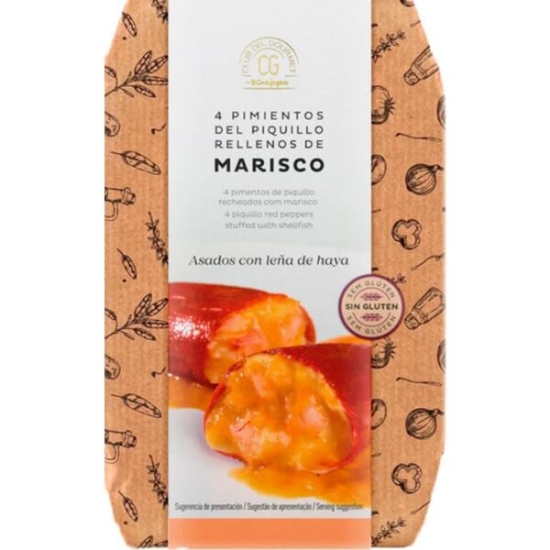 Imagem de 4 Pimentos de Piquillo Recheados de Marisco CLUB DEL GOURMET emb.250g