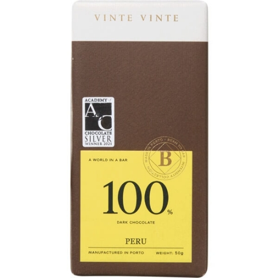 Imagem de Chocolate Negro Intenso 100% Peru VINTE VINTE tablete 50g