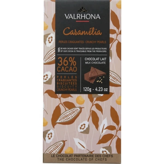 Imagem de Chocolate de Leite 36% Cacau Crocante Caramélia VALRHONA tablete 120g
