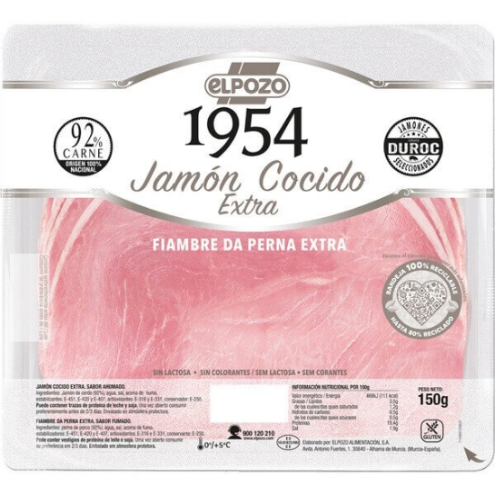 Imagem de Fiambre da Perna Extra 1954 ELPOZO unidade 150g