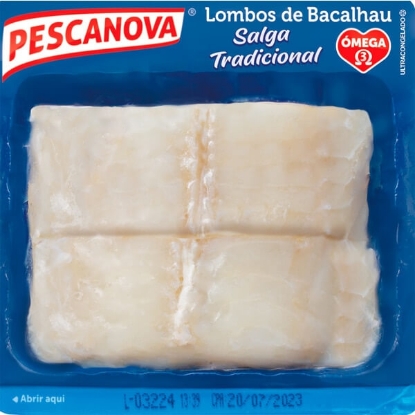 Mostrar detalhes para Lombos de Bacalhau PESCANOVA emb.400g Imagem de Lombos de Bacalhau PESCANOVA emb.400g