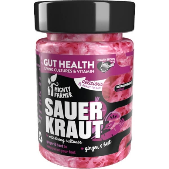 Imagem de Sauerkraut Gengibre e Betrraba MIGHTY FARMER frasco 320g