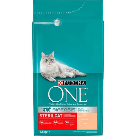 Imagem de Alimento Seco Gato Esterilizado Rico em Truta e Trigo PURINA ONE emb.1,5kg