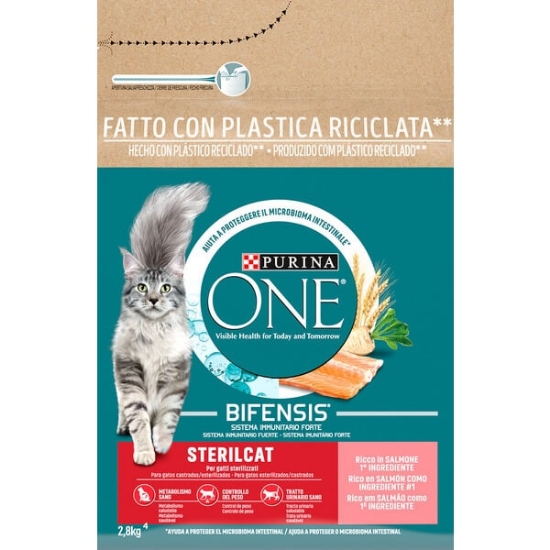 Imagem de Alimento Seco para Gato Esterilizado sabor Salmão PURINA ONE emb.2,8kg