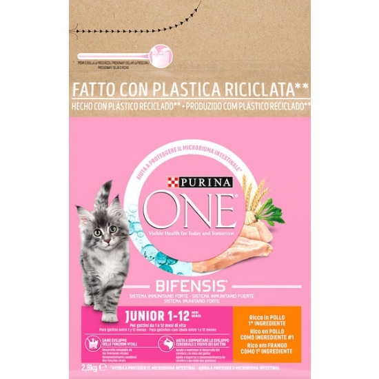 Imagem de Alimento Seco para Gato Júnior sabor Frango PURINA ONE emb.2,8kg