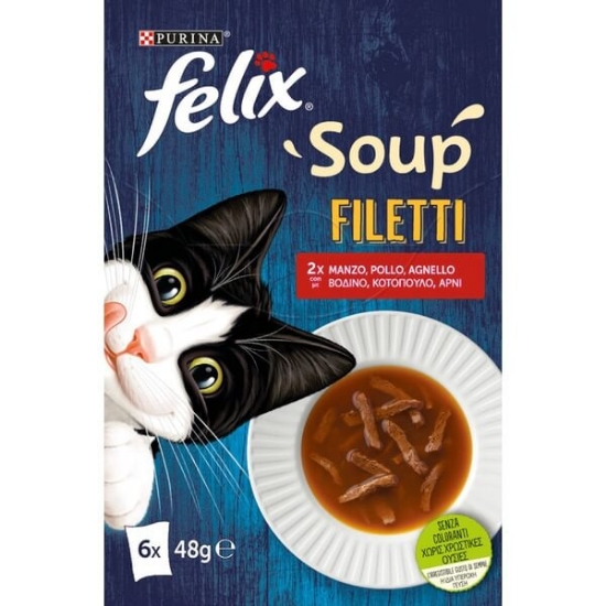 Imagem de Alimento Húmido para Gato Soup Filetti PURINA FELIX Pack 6 unidades emb.48g