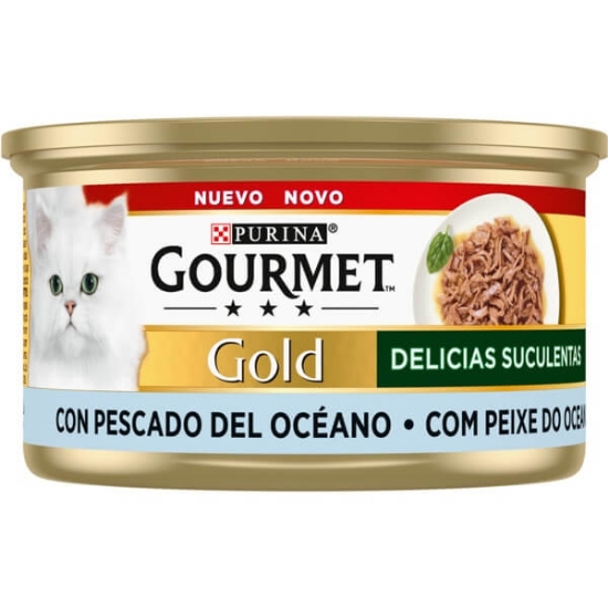 Imagem de Alimento Húmido para Gato Delicias Suculentas com Peixe do Oceano PURINA GOURMET GOLD emb.85g