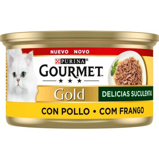 Imagem de Alimento Húmido para Gato Delicias Suculentas sabor Frango PURINA GOURMET GOLD emb.85g