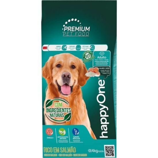 Imagem de Alimento Seco para Cão Adulto Premium sabor Salmão HAPPYONE emb.4kg