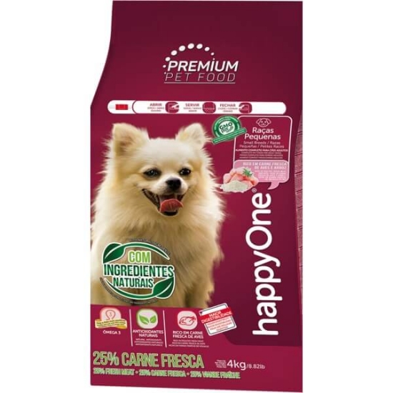 Imagem de Alimento Seco para Cão de Raça Pequena sabor Carne Fresca de Aves e Arroz HAPPYONE emb.4kg