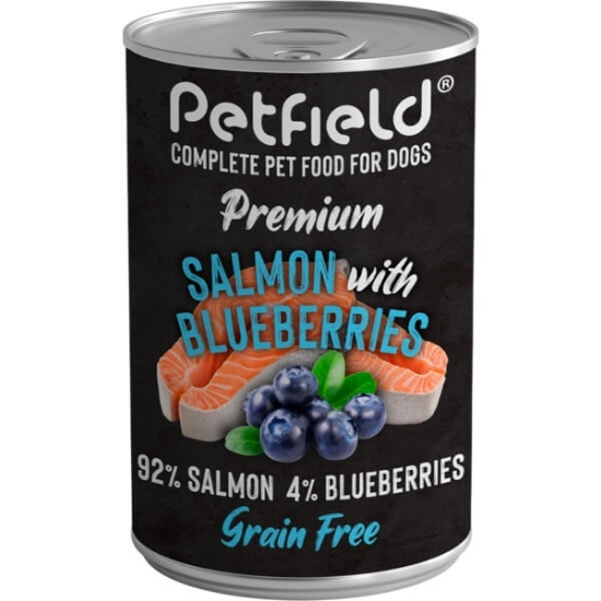 Imagem de Alimento Húmido para Cão sabor Salmão e Mirtilo PETFIELD emb.400g