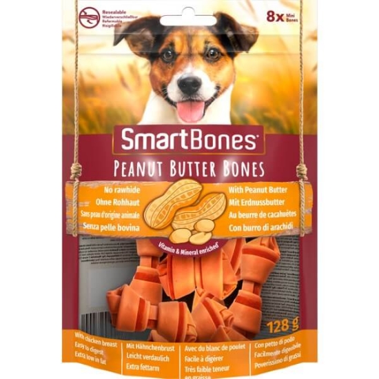 Imagem de Snack para Cão Mini Ossos de Manteiga de Amendoim SMARTBONES emb.8 unidade