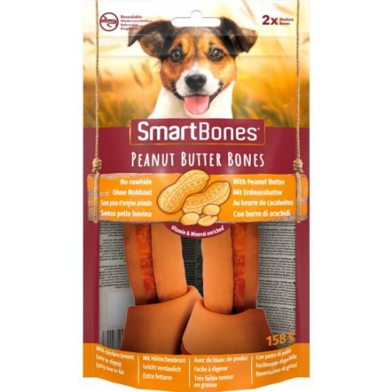 Imagem de Snack para Cão Médio ossos de Manteiga de Amendoim SMARTBONES emb.2 unidade